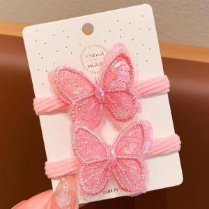 Ikat Rambut Anak Kupu Kupu Lucu Gaya Korea Impor set isi 2 Kunciran Butterfly Karet Elastis Cantik Warna Warni Colorful Aksesoris Rambut
