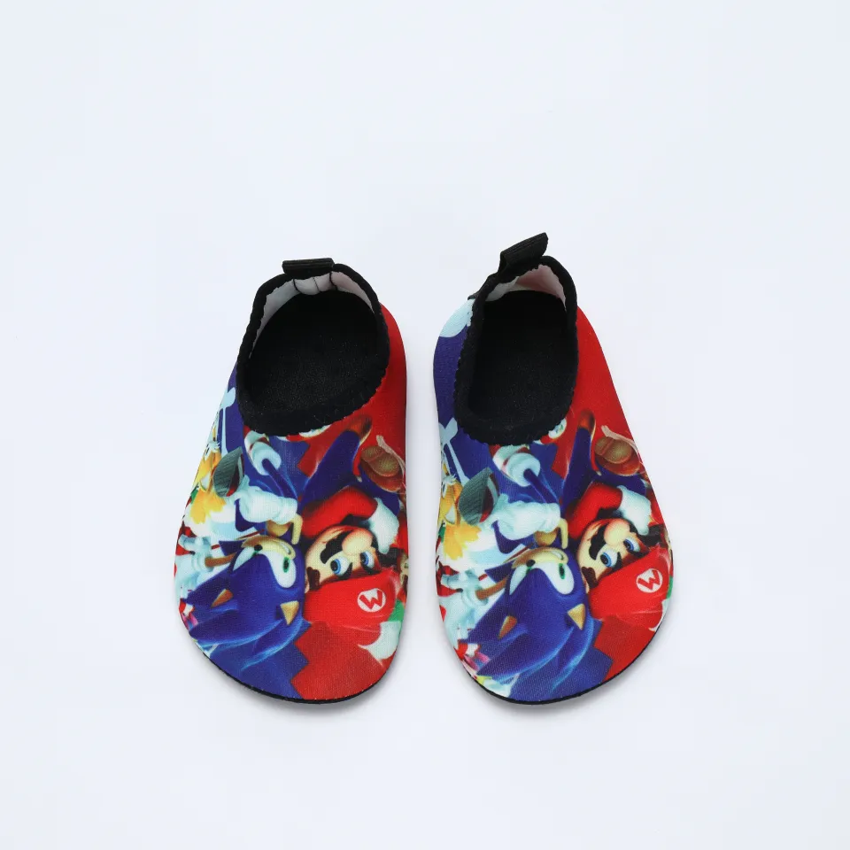 COOLLOOG children's swimming shoes aqua shoes for boys girls cartoon print  water shoes kids Beach sports Shoes Diving Socks Seaside Boots Sneaker