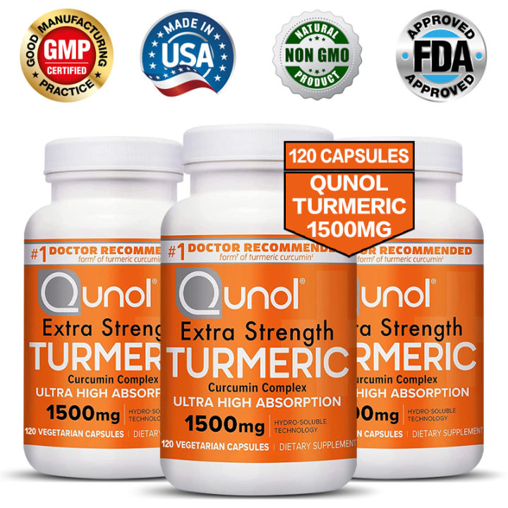 Qunol Turmeric Curcumin 1500mg Ultra High Absorption 120 Softgels