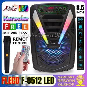 Speaker Bluetooth Full Bass  Karaoke Wireless Fleco F-8809 LED 85 Inch GRATIS ( MIC TANPA KABEL + STAN SPEAKER / TRIPOD SPEAKER ) / FLECO F-8606 LED AB / FLECO F-8606 BAL / FLECO F-8512F  LED- ONGKIR MURAH BISA COD KEMANA SAJA