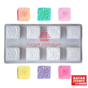 Griya Cetakan Kue Bulan Moon Cake Mooncake Kotak 8 Cavity Plastik