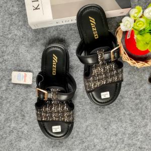 Sandal Selop Wanita Terbaru Tali Gesper Motif Rajut Korean Style Kekinian