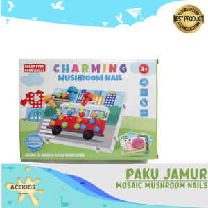 Acekids Mainan Edukasi Puzzle Jamur Tancap Bergambar Charming Mushroom Nail Jamur Mosaik - 37802