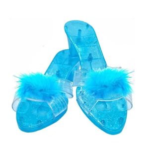 BENYTRO Pretend Play House Games Princess Crystal Shoes for Stage Masquerade Special Occasion Decorators Childrens Toys Makeup Simulation Cosplay Prop High Heels Girls Gift