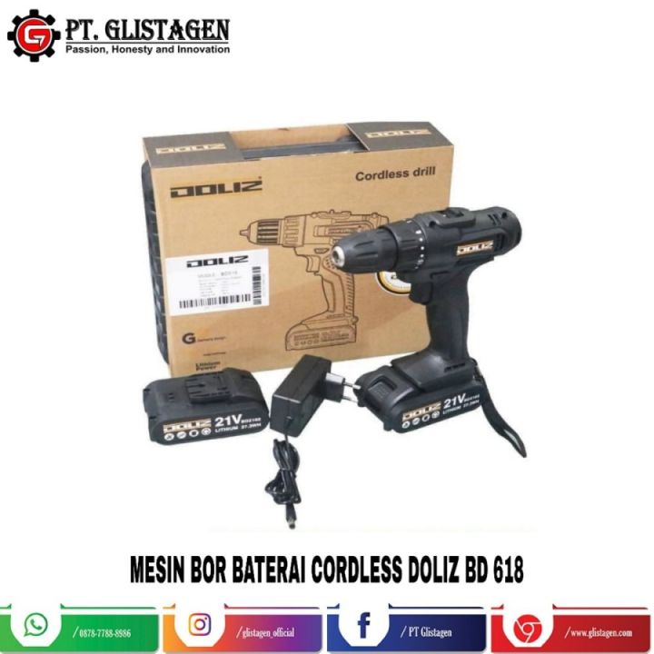 Mesin Bor Baterai DOLIZ BD618 Cordless Drill 21V Lazada Indonesia