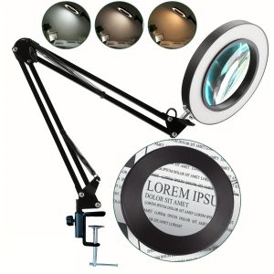 Folding magnifying glass table lamp jewelry beauty manicure eyelashes embroidery reading electronic circuit board repair lamp for the elderly