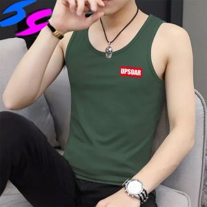 HY Cotton Mens Singlets Slim Fit Fitness Bodybuilding Tank Top Men Gym Sport Workout Sleeveless Vest Undershirt