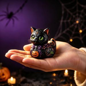 Cross-border new product Midnight Witches Cat Duck Figurine Midnight Witches Cat Duck Statue h2609 h260916
