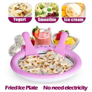 Ice Cream Maker Mini DIY Cartoon Fried Ice Machine Fried Yogurt Machine Pan Home Stir Yogurt Machine Free Plug-in Ice Tray