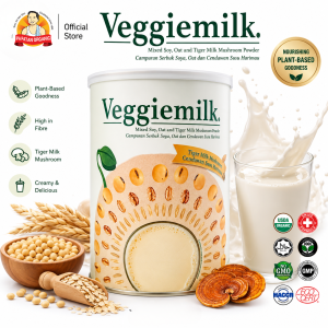 Veggiemilk Tiger Milk Mushroom Soy Drink 850g | Organic Soy & Oat Probiotic | Tiger Milk Mushroom | Healthy Drink | Vegetarian Friendly