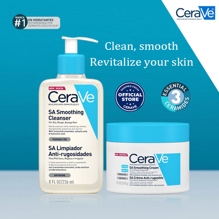 Cerave Sa Smoothing Salicylic Acid Facial Cleanser Reduces For Dry Rough Bumpy Skin 236ml