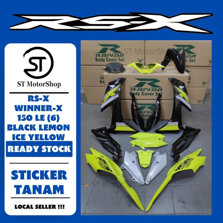 HONDA RSX RS-X WINNER-X 150 LE (6) BLACK LEMON ICE YELLOW COVER SET (STICKER TANAM) RAPIDO NEW ACCESSORY AKSESORI