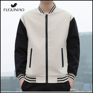 Fuguiniao Mens Jacket Casual Jacket Long-sleeved Brand Jacket Baseball Fighter Pilot Jacket M-5XL