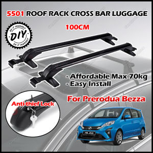 ⚠️ For Alza 5501 (100cm) Car Roof Rack Roof Bar Roof Carrier Cross Bars Luggage Roof Rack Carrier Bicycle Carrier Box Anti-theft Lock/Cross Bar Roof Bar Rak Bumbung Rak Bagasi Kereta - ALZA
