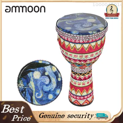 African Hand Drum 8 Inch Portable Djembe Drum Percussion Instrument with Colorful Art Patterns for Children Light Tambourine Early Childhood Enlightenment Musical Instruments Gift For Children & Beginners