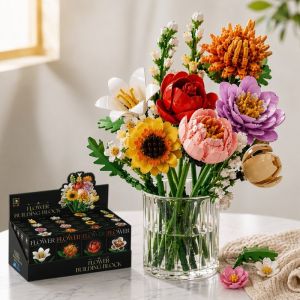 DIY Block Flower Bouquet Single Stem Eternal Flower Educational Toy Girls Birthday Gift
