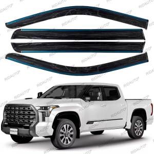 For TUNDRA 2022-2025+ Frame Fitting Exterial Door Deflectors Window Deflectors Rain Guard Wind Shield Sun Cover Window Deflector