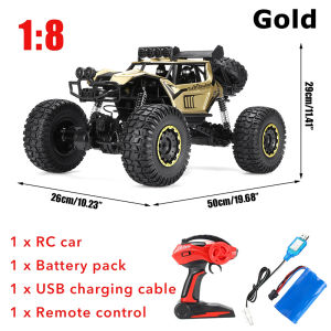 Mobil Remote Control Jumbo 50cm 4WD RC Mobil Offroad Monster Buggy Bahan Alloy 1:8 Ukuran Besar