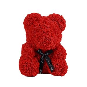 BLACKON Ngọt ngào Đồ trang trí gấu hoa hồng Quà tặng cho người yêu 25cm Gấu hoa mô phỏng Dễ thương Đồ dùng tiệc tùng Hoa hồng ngày Valentine Phụ nữ
