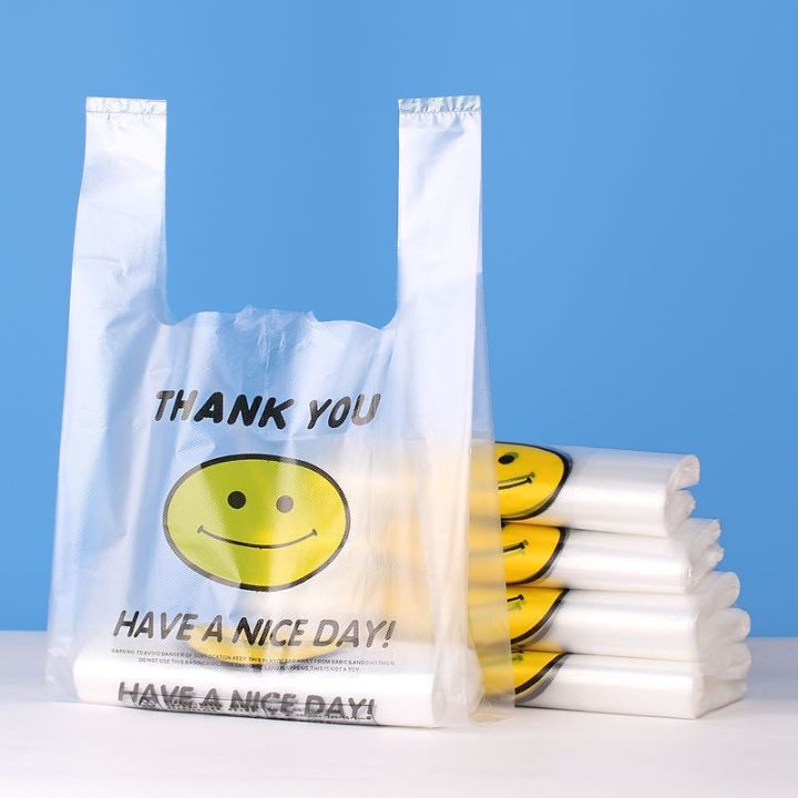 Thank You Printed Plastic Bag Smile Face Plastic Bag Sando Bag ...