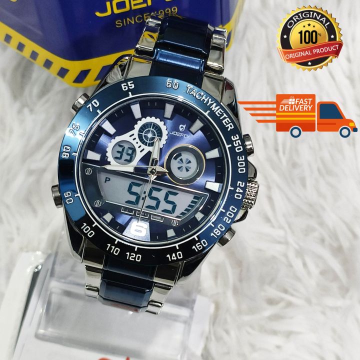 JoeFox Original 50mm Men's Watch Casual Dual-Time Super iLLuminator Non ...