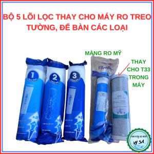 BỘ 5 LÕI LỌC DÙNG THAY THẾ ĐƯỢC CHO CÁC DÒNG MÁY LỌC ĐỂ BÀN TREO TƯỜNG CÁC THƯƠNG HIỆU