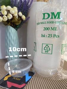 THINWALL BULAT MEREK DM/MANGKOK PLASTIK DENGAN TUTUP UKURAN 200ml300ml400ml450ml500 ML ISI 25PS TERMURAH KUALITAS TERBAIK