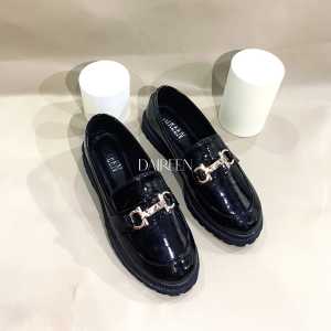 Dinda  sepatu wanita slip on marry Jane JHISO model terbaru 2025 warna hitam size 37-40