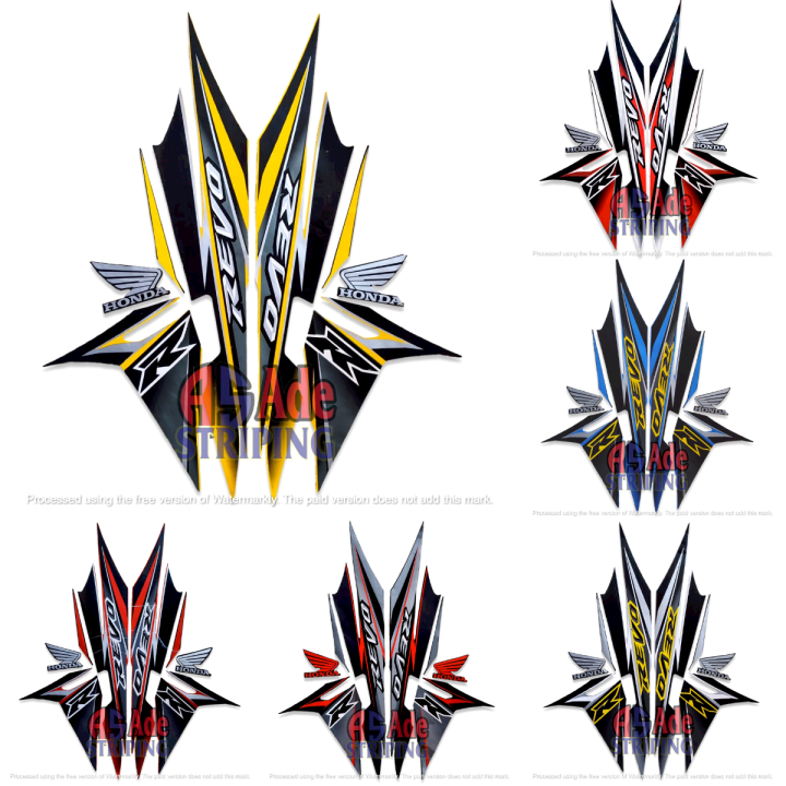 STIKER STRIPING LIS BODY MOTOR HONDA REVO 110R 2008 STANDAR FULL SET ...