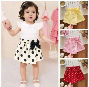 DD..KPC Summer Casual Girl Toddler Ribbon Skort - super ganda - fabric from abroad - cotton fabric - timeless piece - casual office or party - classic piece - super kapal ng tela - hindi kayo magsisi Our aim is to produce quality clothes - premium fab