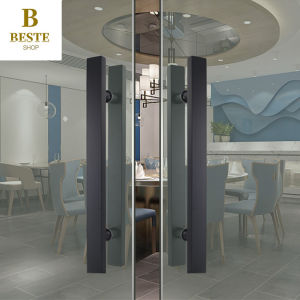 Heavy duty stainless steel frosted black push pull door handle glass door wood door handle grab bar