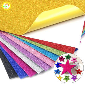 A4 80gsm 10pcs Busa Glitter Sparkling Sticker Spons Glitter Eva Foam Art Glitter Sticker Papelgoma Stiker Busa Ati