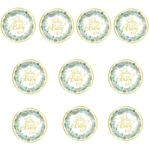 10/20Pcs Disposable Paper Plates Paper Napkins Baby Showers Tableware Supplies for Kids Birthday Baby Showers Parties