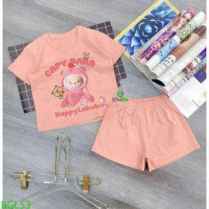Bộ bé gái hình in capy bẩcho bé từ 6kg-27kg.BGL53