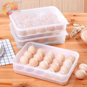Hộp đựng trứng 24 ô tiện dụng khay bảo quản trứng nhiều ngăn có nắp đậy