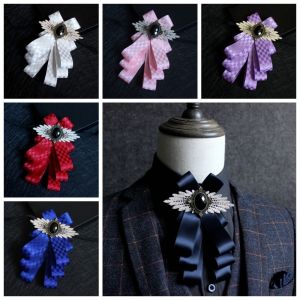 MIRELAE Faux Stone Mens Suit Lapel Flowers Alloy Polyester Bow Tie Necktie Fashion Neck Decoration Wedding