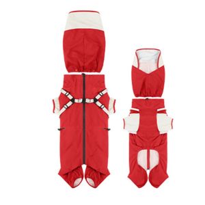 EQUOMT Waterproof Pet Dog Raincoat with Hat Four Legged Clothing Outdoor Dog Raincoat Sturdy S-XXL Pet Rainwear Dog Apparel