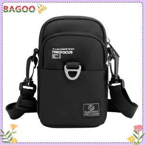 Túi Đựng Điện Thoại Di Động Nhỏ Cho Nam Túi Xách Đeo Vai 3 Lớp Ví Đựng Tiền Xu Nylon Chống Nước Có Khóa Kéo Nhỏ Túi Đeo Thắt Lưng Túi Đeo Chéo Cho Nam