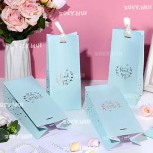 ZOEY ถุงกระดาษ สีฟ้า ถุงใส่ของขวัญ ใส่น้ำหอม ใส่ขนม ทรงยาว พร้อมส่งด่วน