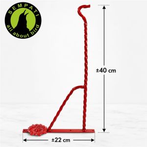 SEMPATI Gantungan Sangkar Burung Pot Bunga Besi Ulir Tempel Tembok Chrome 40cm Double Material Tebal Cantolan Kandang Murai Batu Kacer Lovebird Cucak Ijo Kenari Pleci Branjangan Kolibri