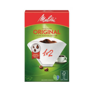 German Melitta Coffee Filter White 1X2 4 Packs (160 Sheets)