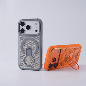 Rotatable Metal Bracket For MagSafe Cooling Phone Case for iPhone 17 17pro max 16 Pro 15 14 13 Magne Wireless Charging Cover