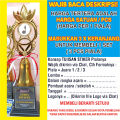 Trophy Piala Lomba Juara 1 2 3 Set Free Desain Stiker + Hiasan Pita. 