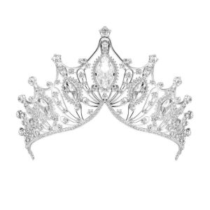 REEBO Stylish Hair Ornaments Elegant Crystal Tiara Crown Headband Brid Headband Head Wrap Wedding Headband Rhinestone Women Hair Hoop Baroque Korean Hairbands Princess Headband