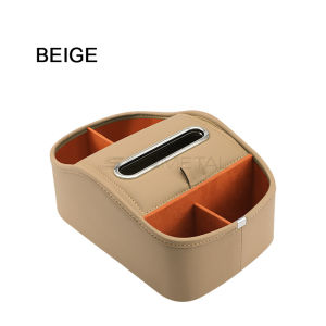 Seametal da đệm tựa tay ô tô lưu trữ hộp hộp đựng khăn giấy đa chức năng khay giữ cốc phụ kiện nội thất xe ô tô