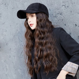 วิกหมวก หมวกวิก Wig cap วิกผมติกดหมวก วิกผมยาว วิกผมดัดลอน วิกผมผู้หญิง วิกหมวกผมยาว วิกผู้หญิงผมยาว แฮร์พีช หมวก+วิกผม ผมปลอม วิกผมปลอม