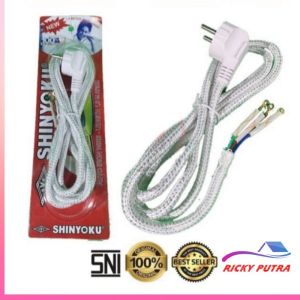 Kabel Setrika Shinyoku Isi 3 kabel Panjang 1.8 meter Steker Arde cable Setrika