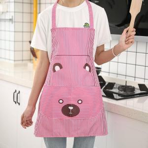 Waterproof Kitchen Apron Cartoon Rabbit Adjustable Aprons with Pockets Home Cleaning Tools Easy To Clean