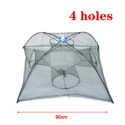 [Ready Stock] BuBu Payung ikan udang Portable Fishing Net Shrimp Cage Nylon Automatic Foldable Catch Fish 虾蟹笼鱼网地笼