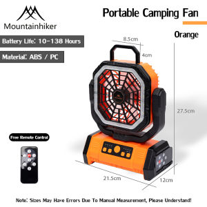MOUNTAINHIKER 2025 Upgraded Heavy Duty Remote Control Wireless 20000MAH Portable Fan Outdoor Camping Fan Rechargeable Mini USB Table Fan with LED Light